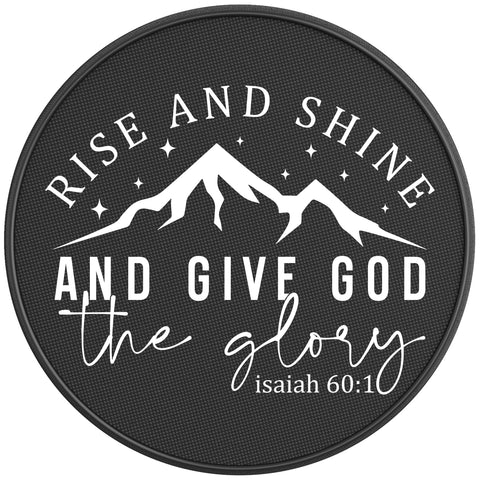 RISE AND SHINE BLACK CARBON FIBER TIRE COVER