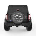 RISE AND SHINE BLACK CARBON FIBER TIRE COVER