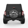 RISE AND SHINE BLACK TIRE COVER