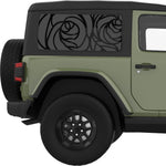 ROSE PETALS QUARTER WINDOW DECAL FITS 2011-2018 JEEP WRANGLER 2 DOOR HARD TOP JK