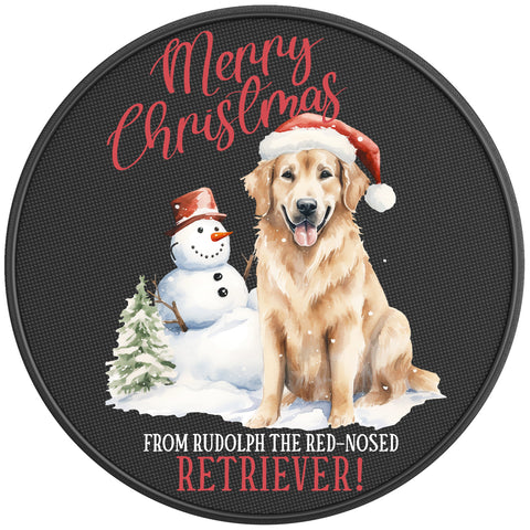 RUDOLPH THE RED NOSED RETRIEVER PEARL  WHITE CARBON FIBER TIRE COVER