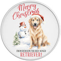 RUDOLPH THE RED NOSED RETRIEVER WHITE TIRE COVER