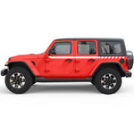 RACING SPORT 4X4 STRIPES SIDE GRAPHIC DECAL FITS 2018+ JEEP WRANGLER 4 DOOR JLU