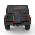 RED AND BLUE HAPPY 4TH JULY PEARL  WHITE CARBON FIBER TIRE COVER