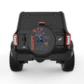 RED AND BLUE HAPPY 4TH JULY BLACK TIRE COVER