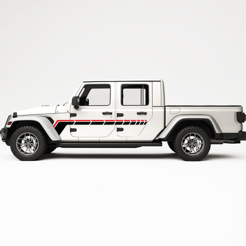 RETRO DASHED LINES SIDE GRAPHIC DECAL FITS JEEP GLADIATOR