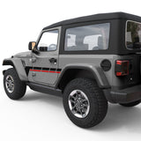 RETRO DASHED LINES DOOR DECAL FITS 2018+ JEEP WRANGLER 2 DOOR JLU