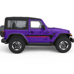 RETRO DASHED LINES SIDE GRAPHIC DECAL FITS 2005-2017 JEEP WRANGLER 2 DOOR JK