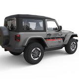 RETRO DASHED LINES DOOR DECAL FITS 2005-2017 JEEP WRANGLER 2 DOOR JKU