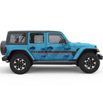 RETRO DASHED LINES SIDE GRAPHIC DECAL FITS 2005-2017 JEEP WRANGLER 4 DOOR JKU