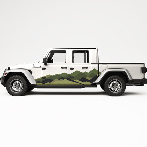 RETRO MOUNTAIN GRAPHICS SIDE GRAPHIC DECAL FITS JEEP GLADIATOR