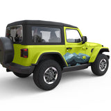 RETRO MOUNTAIN GRAPHICS DOOR DECAL FITS 2005-2017 JEEP WRANGLER 2 DOOR JKU