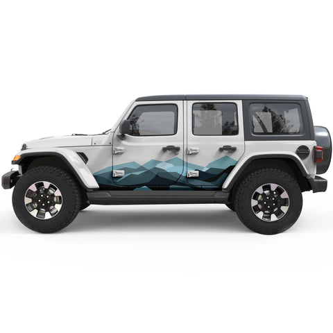 RETRO MOUNTAIN GRAPHICS SIDE GRAPHIC DECAL FITS 2018+ JEEP WRANGLER 4 DOOR JLU