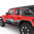 RETRO MOUNTAIN GRAPHICS DOOR DECAL FITS 2018+ JEEP WRANGLER 4 DOOR JLU