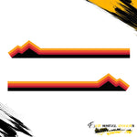 RETRO MOUNTAIN STRIPES SIDE GRAPHIC DRIVER & PASSENGER DECALS