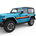 RETRO MOUNTAIN STRIPES BODY GRAPHIC DECAL FITS 2018+ JEEP WRANGLER 2 DOOR JLU