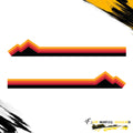 RETRO MOUNTAIN STRIPES SIDE GRAPHIC DRIVER & PASSENGER DECALS