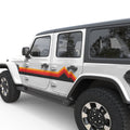 RETRO MOUNTAIN STRIPES DOOR DECAL FITS 2018+ JEEP WRANGLER 4 DOOR JLU