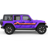 RETRO MOUNTAIN STRIPES SIDE GRAPHIC DECAL FITS 2005-2017 JEEP WRANGLER 4 DOOR JKU