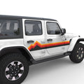 RETRO MOUNTAIN STRIPES DOOR DECAL FITS 2005-2017 JEEP WRANGLER 4 DOOR JKU