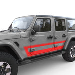 RETRO STRIPES BODY GRAPHIC DECAL FITS 2018+ JEEP WRANGLER 4 DOOR JLU