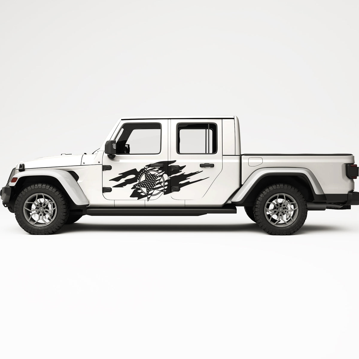 Ripped Us Flag Army Star Side Graphic Decal For Jeep Gladiator| Four ...