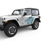 RIPPED US FLAG ARMY STAR BODY GRAPHIC DECAL FITS 2018+ JEEP WRANGLER 2 DOOR JLU
