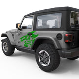 RIPPED US FLAG ARMY STAR DOOR DECAL FITS 2018+ JEEP WRANGLER 2 DOOR JLU