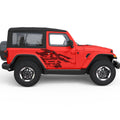 RIPPED US FLAG ARMY STAR SIDE GRAPHIC DECAL FITS 2005-2017 JEEP WRANGLER 2 DOOR JK