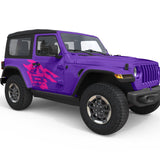 RIPPED US FLAG ARMY STAR BODY GRAPHIC DECAL FITS 2005-2017 JEEP WRANGLER 2 DOOR JKU