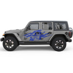 RIPPED US FLAG ARMY STAR SIDE GRAPHIC DECAL FITS 2018+ JEEP WRANGLER 4 DOOR JLU