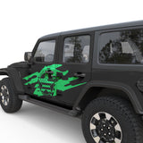 RIPPED US FLAG ARMY STAR DOOR DECAL FITS 2018+ JEEP WRANGLER 4 DOOR JLU