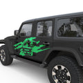 RIPPED US FLAG ARMY STAR DOOR DECAL FITS 2018+ JEEP WRANGLER 4 DOOR JLU