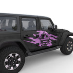 RIPPED US FLAG ARMY STAR DOOR DECAL FITS 2005-2017 JEEP WRANGLER 4 DOOR JKU