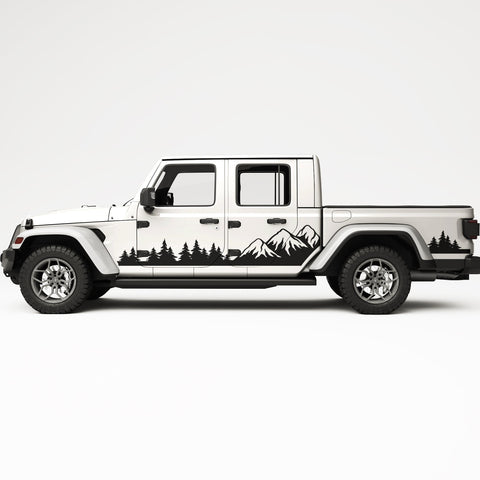 ROCKER PANEL MOUNTAIN FOREST SIDE GRAPHIC DECAL FITS JEEP GLADIATOR