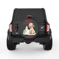 RUDOLPH THE RED NOSED RETRIEVER BLACK TIRE COVER