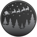 SANTAS SLEIGH CHRISTMAS NIGHT FOREST BLACK TIRE COVER
