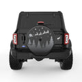 SANTAS SLEIGH CHRISTMAS NIGHT FOREST BLACK TIRE COVER