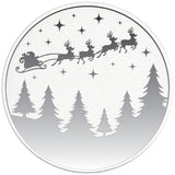 SANTAS SLEIGH CHRISTMAS NIGHT FOREST PEARL  WHITE CARBON FIBER TIRE COVER
