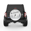 SANTAS SLEIGH CHRISTMAS NIGHT FOREST PEARL  WHITE CARBON FIBER TIRE COVER