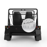 SANTAS SLEIGH CHRISTMAS NIGHT FOREST WHITE CARBON FIBER TIRE COVER FOR MOKE