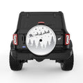 SANTAS SLEIGH CHRISTMAS NIGHT FOREST WHITE TIRE COVER