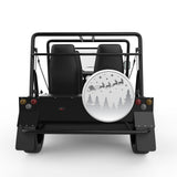 SANTAS SLEIGH CHRISTMAS NIGHT FOREST WHITE TIRE COVER FOR MOKE
