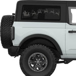 SANTA CLAUS SLEIGH QUARTER WINDOW DECAL FITS 2021+ FORD BRONCO 2 DOOR HARD TOP