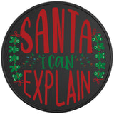 SANTA I CAN EXPLAIN BLACK TIRE COVER