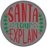 SANTA I CAN EXPLAIN SILVER CARBON FIBER TIRE COVER