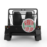 SANTA I CAN EXPLAIN SILVER CARBON FIBER TIRE COVER FOR MOKE