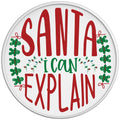 SANTA I CAN EXPLAIN WHITE TIRE COVER