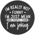 SARCASTIC IM REALLY NOT FUNNY IM JUST MEAN BLACK CARBON FIBER TIRE COVER