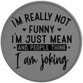 SARCASTIC IM REALLY NOT FUNNY IM JUST MEAN SILVER CARBON FIBER TIRE COVER